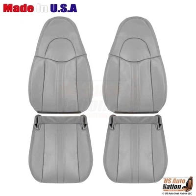 1996-2002 Fits GMC Savana Leatherette Front Replacement Seat Covers Pewter Gray - Image 1 of 4