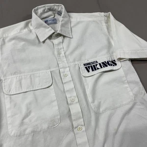 Vintage 80er Minnesota Vikings weiß Kurzarm Polo Cliff Engle Gr. S - Bild 1 von 11
