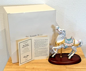 Statuina scultura 9" cavallo giostra mare Lenox The Seaside 1993 vintage base EDIZIONE! - Foto 1 di 13