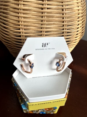 Bomb Party November 2023 Earrings A Time for Love Blue Topaz Rose Gold - Image 1 of 2