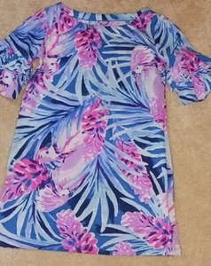 Lilly Pulitzer Mr. Peacock Blue Tweethearts Dress M - Picture 1 of 1