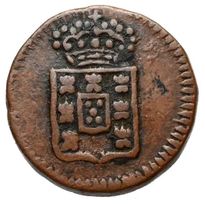 GOA 6 Reis ND(1801) Copper 'Maria II' Hammered - Picture 1 of 2