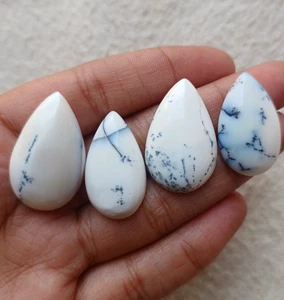 Cabochon pera opale dendrite naturale circa 60,20 ct AMJ805 - Foto 1 di 3