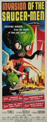 Pôster de reprodução "Invasion of The Saucermen" AIP 1957 inserção 14" X 36" - Imagem 1 de 4