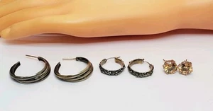 Lote De Colección De 3 Pares De Pendientes De Plata De Ley 925 (92) - Imagen 1 de 9