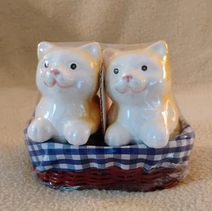 Kittens In A Basket Salt And Pepper Shakers - Picture 1 of 6