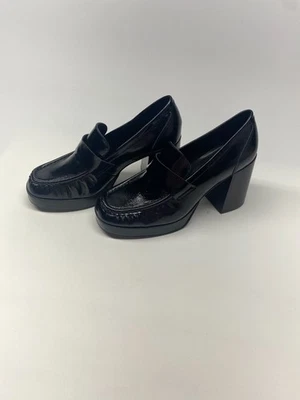 Mocasín Steve Madden Mujer Munday Negro Tacón Cuero Talla 8.5 Foto 1 de 4