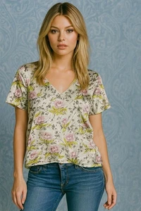 2005 Banana Republic Y2K 100% Silk Blush Pink V-Neck Top Coquette Girlypop Sz L - Picture 1 of 12