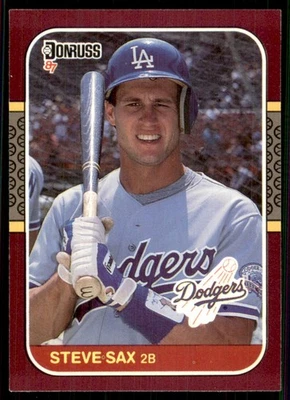 1987 Donruss Opening Day #85 Steve Sax Los Angeles Dodgers - Image 1 of 2
