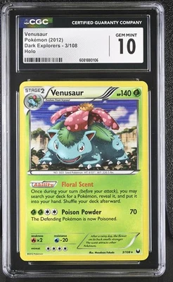CGC 10 GEM MINT Venusaur 2012 Dark Explorers 3/108 Holo Pokemon Card - Image 1 of 2