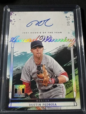 达斯汀·佩德罗亚 2025 帕尼尼签名/25 无可挑剔的 ROY 奖获奖红袜队 NP — 第 1/2 张图片