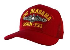 USS ALABAMA SSBN 731 Hat Ball Cap MESH BACK Trucker Red