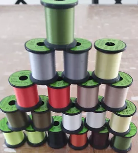 Lot 19 bobines UNI THREAD 8/0 fil de montage peche mouche Fly Tying Thread waxed - Imagen 1 de 3