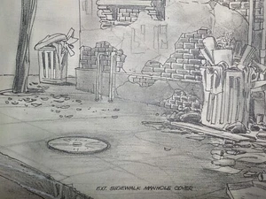 tmnt animazione cel concept art 1987 rara tartarughe ninja mutanti adolescenti - Foto 1 di 2