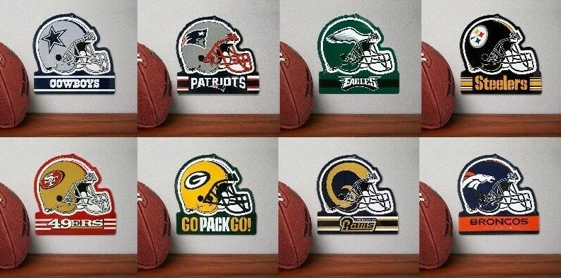 NFL Embossed Metal Helmet Sign 100% Heavy Duty Steel - Изображение 1 из 1