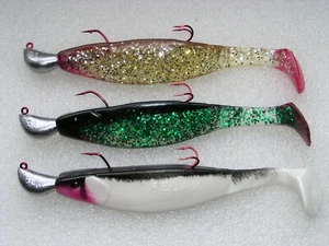 3 Diabolo Jigs,50g auf 3 HakenSystem,16cm Relax Gummifische,VMC,Norwegen,Neu - Bild 1 von 2