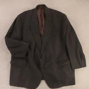 VTG Hopsack Jacket 2XL Gray Heather Wool Polyester Blazer 1/4 Lined USA 52R - Picture 1 of 16