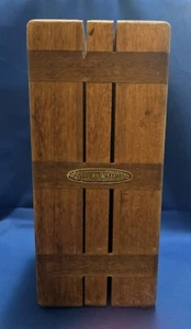 BLOCCO MACELLAIO VINTAGE LEGNO REGGENTE SHEFFIELD CONSERVAZIONE COLTELLI 11 SLOT PESANTE A40 - Foto 1 di 6