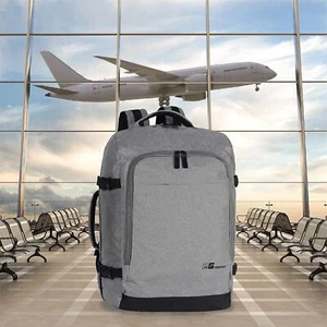 Reiserucksack Handgepäck 54cm Rucksack Tasche Freizeit Reise Laptop Schule grau - Bild 1 von 7