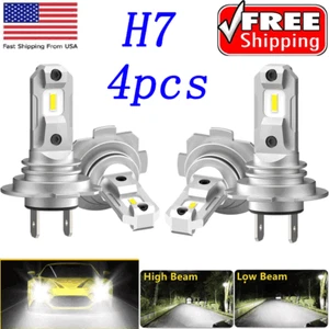 4x H7 LED Headlight Bulb Kit High Low Beam 80000LM Super Bright 6500K White - Picture 1 of 14