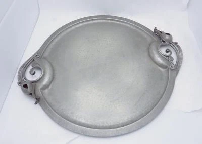 Vintage Serge Nekrassoff Hand Wrought Pewter Large Hammered Fancy Platter 23714 - Image 1 of 4