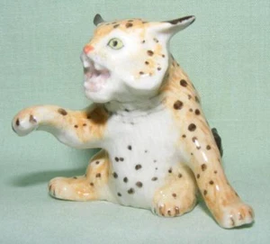 Klima Miniature Porcelain Animal Figure Wild Cat Snarling L956 - Picture 1 of 1