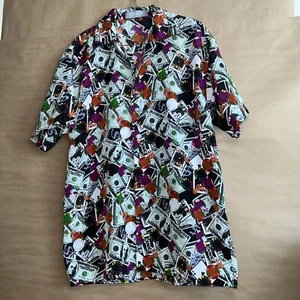 Andrade Party Gamble Money Chips Go Fun Button Up Mens Size Small - Picture 1 of 8