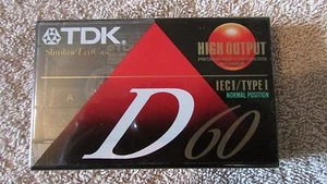 Casete en blanco de alto rendimiento TDK D60 - IECI/Tipo I - Posición normal (G 73) - Imagen 1 de 1