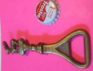 Vintage HIRSCH massiv Messing Flaschenöffner BIER SODA POP BAR 4 ” - Bild 1 von 2