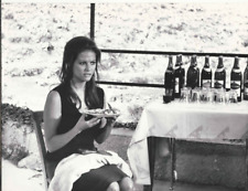 CLAUDIA CARDINALE EATING RED WINE RARE PHOTO 9X7  VINTAGE