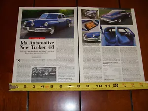 IDA AUTOMOTIVE NEW TUCKER 48 HOT ROD  ORIGINAL 2001 ARTICLE - Picture 1 of 3