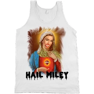 Camiseta sin mangas Hail Miley Cyrus Virgin Mary Bella + camisa de abanico de lona CALIDAD Y SUAVE - Imagen 1 de 2