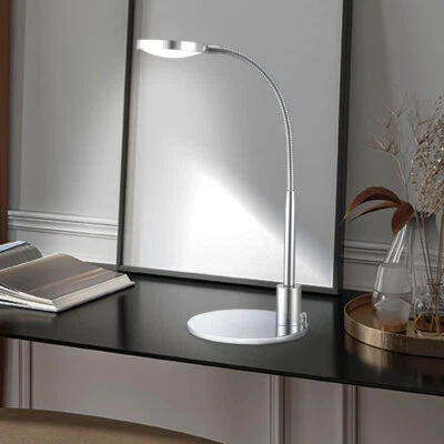 Tischlampe Tischleuchte Schlafzimmerlampe Leseleuchte Alu Flexo verstellbar LED - Bild 1 von 4