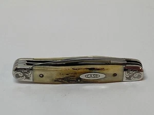 VINTAGE CASE XX SCROLLED BRADFORD CENTENNIAL GENUINE STAG JACK KNIFE 52027 DM - Picture 1 of 12