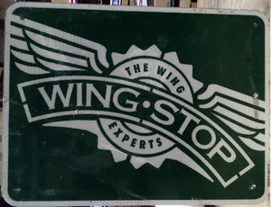 ADVERTISING HWY EXIT SIGN 18X24 BARN MAN CAVE WING STOP FRIES SANDWICHES 2K - Picture 1 of 2