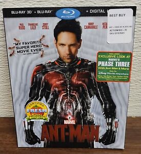 Ant-Man (Blu-ray 3D, 2015) Marvel Super Hero Gently Used w/ Slipcase
