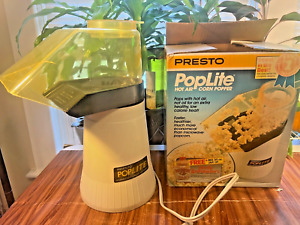 Presto PopLite Hot Air Popcorn Popper 04820 Vintage 1989 With Butter Cup & Box