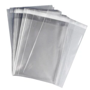 Clear Cellophane Bags peel & seal 10 SIZES UK x1 x10 x50 x100 cello sticky - Picture 1 of 2