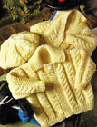 Baby Boys Girls Cable Jacket Cardigan Beret Hat Knitting Pattern Aran 16 - 22"