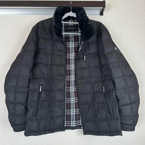 Piumino trapuntato BURBERRY etichetta nera Nova collo a quadri pelliccia puffer moda