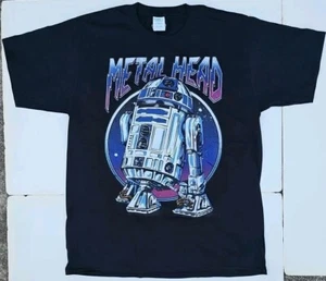 Star Wars R2D2 Metal Head T-Shirt Large Size Port & Company - Picture 1 of 4