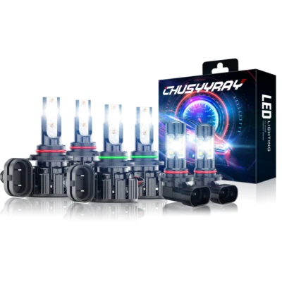 Fit Jeep Commander 2006-2010 White 6000K LED Headlight Hi/Lo + Fog Light Bulbs - image 1 of 4