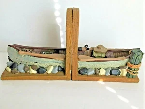 Fermalibri canoa ingranaggi pescatore bordo fiumi poliresina 6,5 L" ogni decorazione nautica - Foto 1 di 9