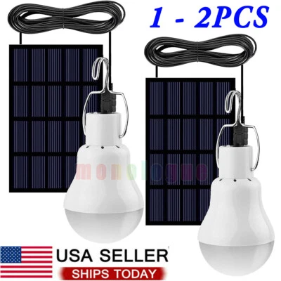 Solar Panel Powered LED Lights Bulb Light Tent Lamp Camping Out/Indoor Portable - Image 1 of 4