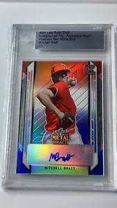 2021 Leaf Metal Draft - MITCHELL BRATT - Red White & Blue Encased Auto 1/1 - Bild 1 von 3