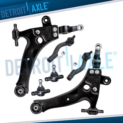 New 6pc Lower Control Arms + Ball Joints + Outer Tie Rod Ends for Hyundai Sonata - Image 1 of 4