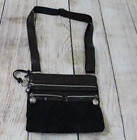 Brighton Black Brown Croc Print 5-Pocket Gogo Messenger Small Purse Shoulder Bag
