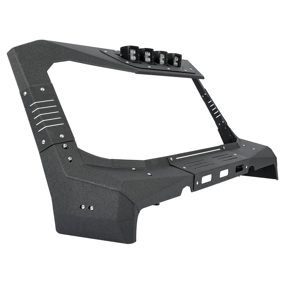 For Jeep Wrangler JK 2007-18 Steel Armor Windshield Frame Cover Visor Cowl w/LED Foto 1 de 4