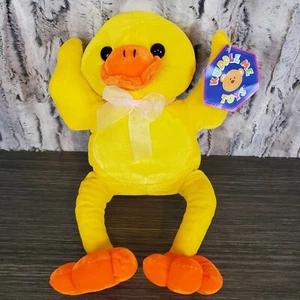 Kuddle Me Toys Yellow Velux Duck 17' Plush Easter Stuffed Animal Ribbon Neck Bow - Picture 1 of 9
