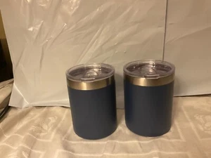 2 Schraubverschluss Warm/Kalt Trinkbecher, Edelstahl. 4 3/4” h, 3 1/2” breit - Bild 1 von 6